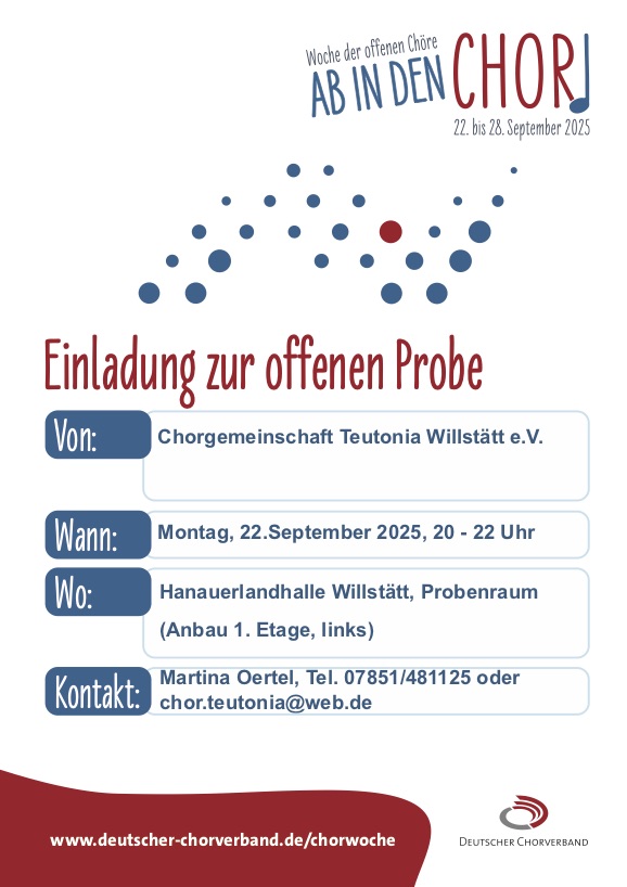 Einladung zur  Offenen Probe